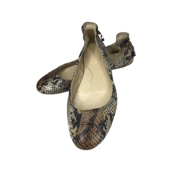 Calvin Klein Priya Faux Snakeskin Leather Flats Size 9.5 - Picture 1 of 12